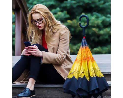 Зонт наоборот Up-Brella Цветок Желтый