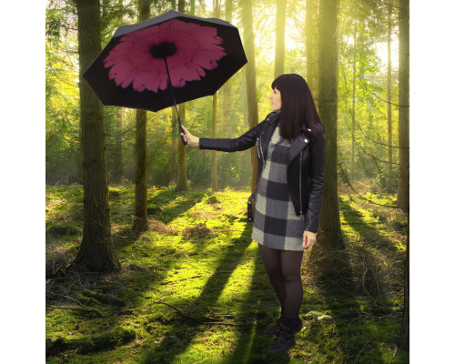 Зонт наоборот Up-Brella Цветок Розовый