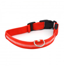 Светодиодный LED ошейник USB светящийся для собак и котов Red L