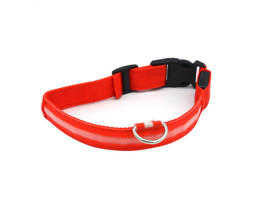 Светодиодный LED ошейник USB светящийся для собак и котов Red L