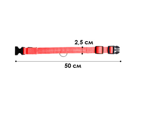 Светодиодный LED ошейник USB светящийся для собак и котов Red L