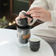 Дорожный чайный набор A-2824 заварник 350 ml стеклянный + 6 пиал с чехлом Black