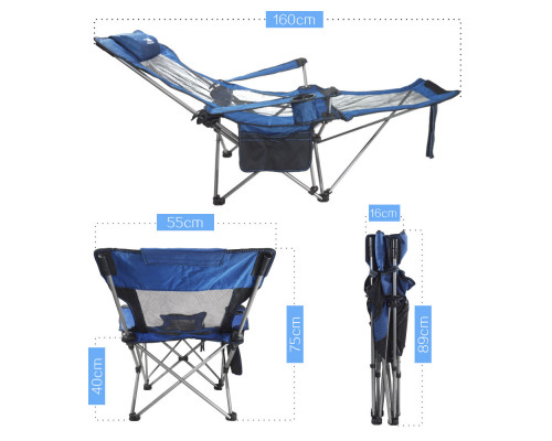 Раскладное кресло шезлонг SW233 Blue