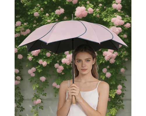 Зонт двухслойный 222T полный автомат антиветер от дождя и солнца Pink