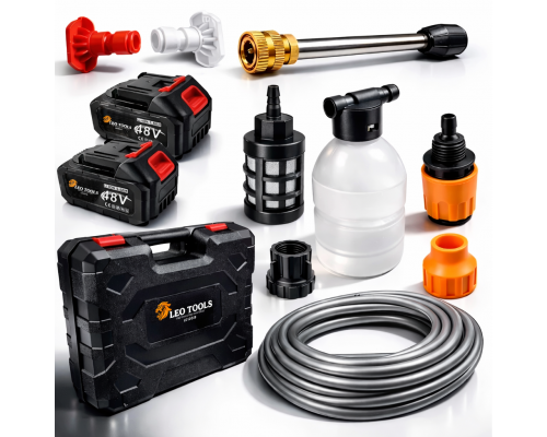 Акумуляторна мийка високого тиску LEO TOOLS 48V + 2 акумулятори (Польща)