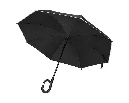 Зонт наоборот Up-Brella 1160 трость обратного сложения Smoke Black