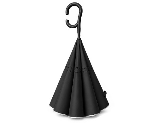 Зонт наоборот Up-Brella 1160 трость обратного сложения Smoke Black