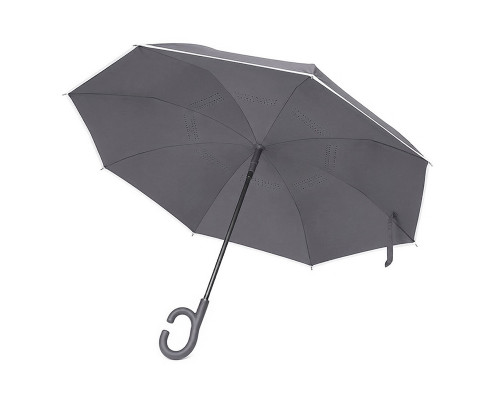 Зонт наоборот Up-Brella 1160 трость обратного сложения Smoke Gray