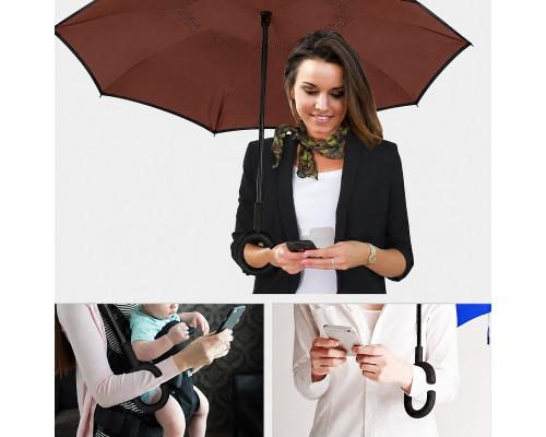 Зонт наоборот Up-Brella Шоколадный