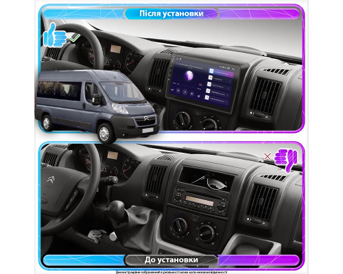 Штатная магнитола Lesko для Citroen Jumper II 2006-2011 экран 9" 2/32Gb CarPlay 4G Wi-Fi GPS Prime