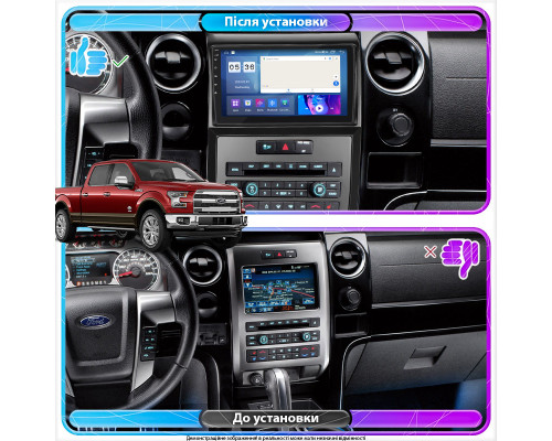 Штатная магнитола Lesko для Ford F-150 XII 2008-2014 экран 9" 4/64Gb CarPlay 4G Wi-Fi GPS Prime