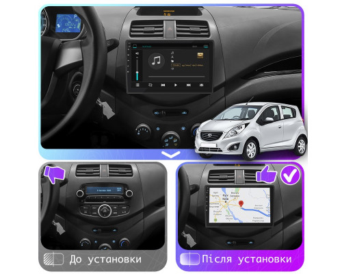 Штатная магнитола Lesko для Ravon R2  2016-2020 экран 9" 4/32Gb 4G Wi-Fi GPS Top