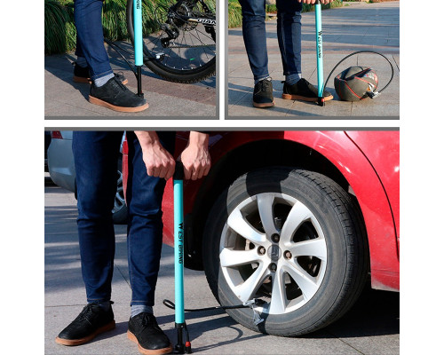 Насос велосипедный West Biking YP0711046 с манометром Turquoise