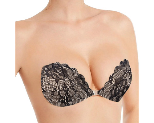 Бюстгальтер-невидимка Fly Bra G00D89 с эффектом Рush Up без бретелей кружевной лиф Черный A