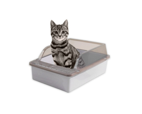 Туалет для кошек с лопаткой Taotaopets 263303 кошачий лоток Gray