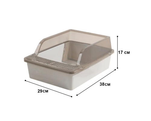 Туалет для кошек с лопаткой Taotaopets 263303 кошачий лоток Gray