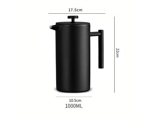 Кофейный заварник френч-прес Choxila 12256 1000 мл Black