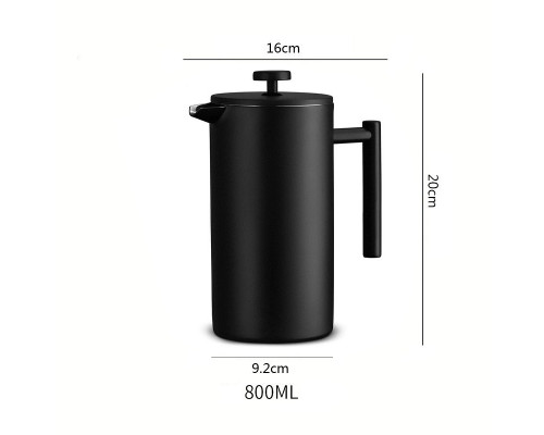 Кофейный заварник френч-прес Choxila 12256 800 мл Black
