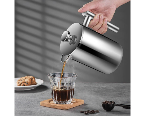 Кофейный заварник френч-прес Choxila 12256 800 мл Silver