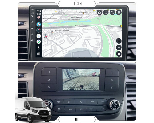 Штатная магнитола Lesko для Ford Transit  2018-н.в экран 10" 2/32Gb Wi-Fi GPS Base