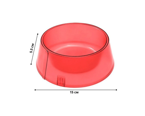 Миска для собак котов Taotaopets 07A6601 пластиковая Red 15 см