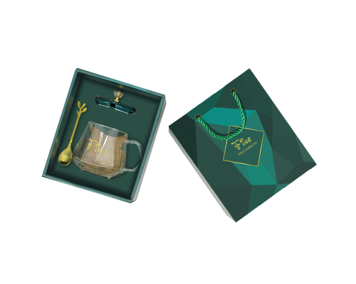 Сувенирный подарочный набор A28 чашка+ложка Dark Green