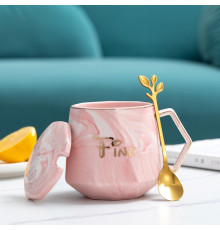 Сувенирный подарочный набор A29 чашка+ложка Pink