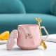 Сувенирный подарочный набор A29 чашка+ложка Pink