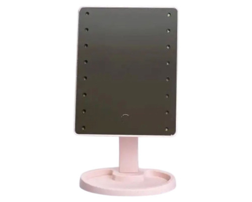 Дзеркало косметичне 21х16 см 16 LED Чорне HP-10-3AP