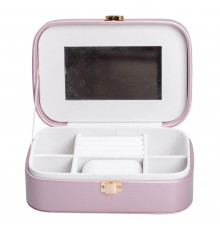 Скринька для прикрас з еко шкіри 20×14×7 см із дзеркалом органайзер для ювелірних виробів HP-5-32P