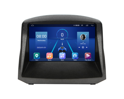 Штатная магнитола Lesko для Ford Fiesta Mk6 2008-2013 экран 9" 2/32Gb 4G Wi-Fi GPS Top