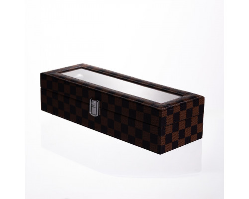 Скринька для годинників з екошкіри 6 відділень 31×11×7,5 см Коричневий Yiwu HP-5-14S