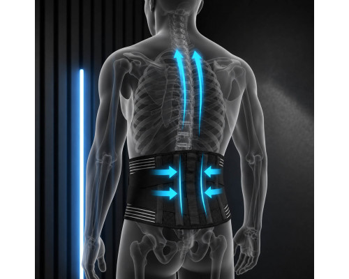 Ортопедичний поперековий бандаж Boostex Back Vest 1 для підтримки спини з еластичними пластинами, чоловічий та жіночий, ортопедичний