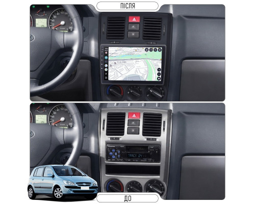 Штатная магнитола Lesko для Hyundai Getz I 2002-2005 экран 9" 4/32Gb 4G Wi-Fi GPS Top