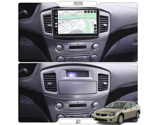 Штатная магнитола Lesko для Mitsubishi Galant  2004-2010 экран 9" 4/64Gb 4G Wi-Fi GPS Top