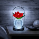 Настольная лампа LED светильник ночник Tulips Crystal ZBTSYJX0417 в виде букета тюльпанов в хрустальном шаре в колбе Red