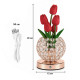 Настольная лампа LED светильник ночник Tulips Crystal SJP0723002 в виде букета тюльпанов в хрустальном шаре Red