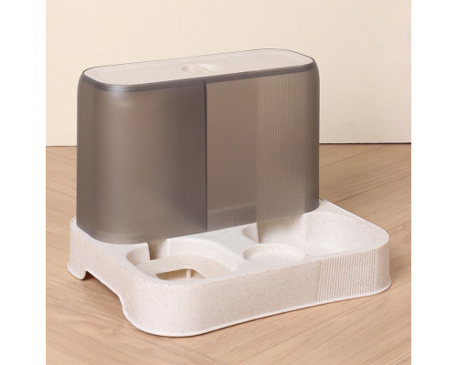 Миска для кошек собак с автоматической поилкой и кормом Taotaopets 193306 Beige