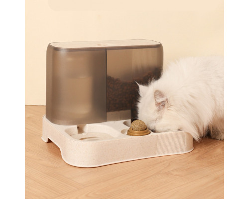 Миска для кошек собак с автоматической поилкой и кормом Taotaopets 193306 Beige