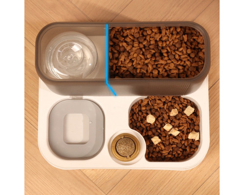 Миска для кошек собак с автоматической поилкой и кормом Taotaopets 193306 Beige