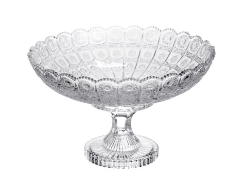 Фруктовниця на ніжці скляна Queen Lace 32 см під кришталь Yiwu HP-34-47