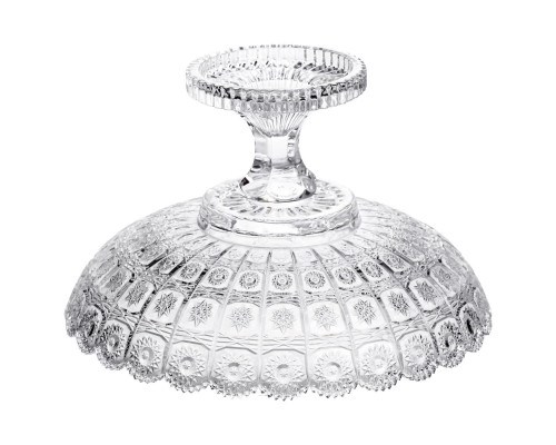 Фруктовниця на ніжці скляна Queen Lace 32 см під кришталь Yiwu HP-34-47