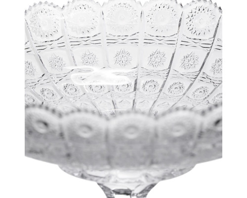 Фруктовниця на ніжці скляна Queen Lace 32 см під кришталь Yiwu HP-34-47