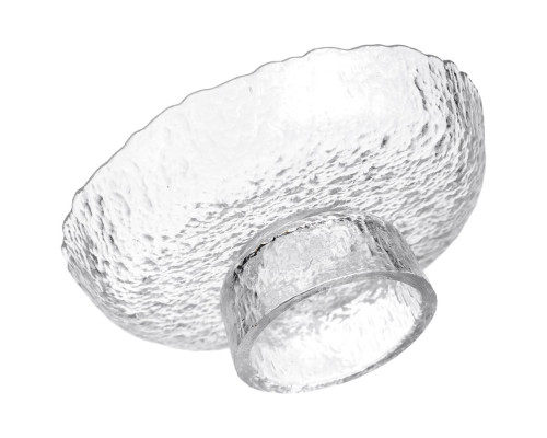 Фруктовниця на ніжці Ice Textured 15 см з крижаною текстурою скла Yiwu HP-34-88