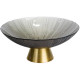 Фруктовниця скляна "Gold & Grey" 34 см на золотій ніжці Yiwu HP-34-119
