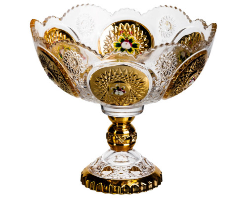 Ваза для фруктів скляна Gold Glass 22 см Yiwu HP-34-140