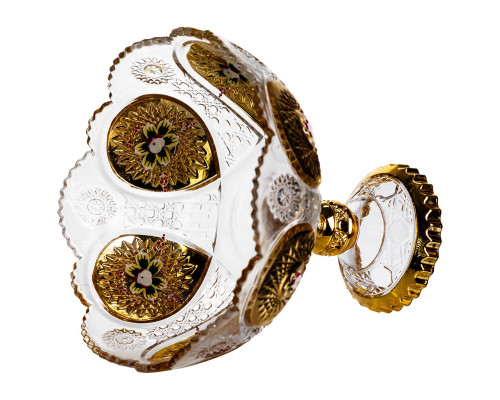 Ваза для фруктів скляна Gold Glass 22 см Yiwu HP-34-140