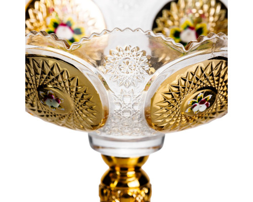 Ваза для фруктів скляна Gold Glass 22 см Yiwu HP-34-140