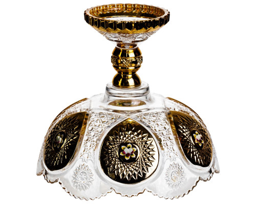 Ваза для фруктів скляна Gold Glass 22 см Yiwu HP-34-140