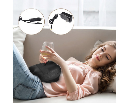 Массажер подушка с вибрацией для дома машины Massage Pillow QY-8028 на 8 роликов Black